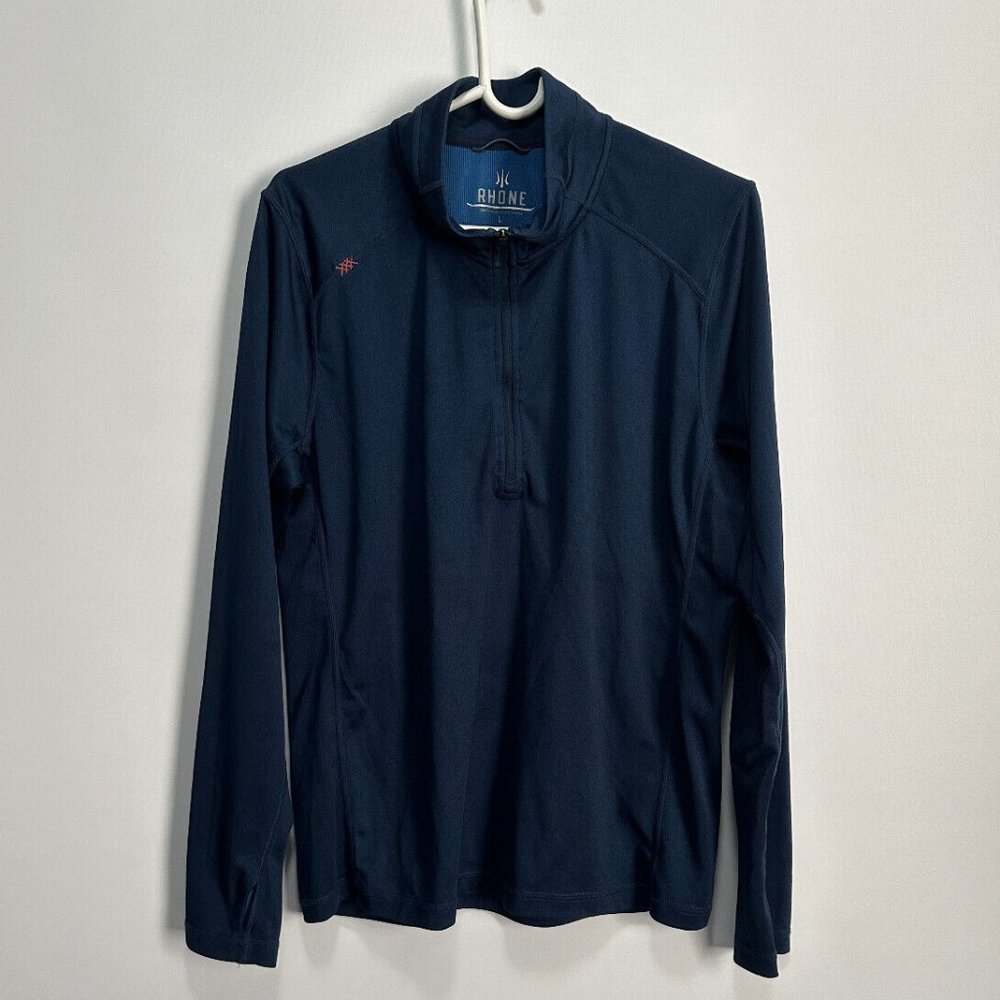 Rhone‎ Blue Sweater 1/4 Zip Pullover Sz L